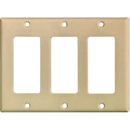EATON WIRING DEVICES Wall Plate 3 Gang Rockr Ivory 2163V-BOX